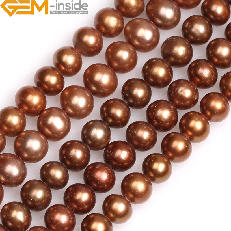 Natural Gem-Inside Pearl Beads For Jewelry Making Strand 15 Bracelet Necklace Diy Gifts Wholesale New