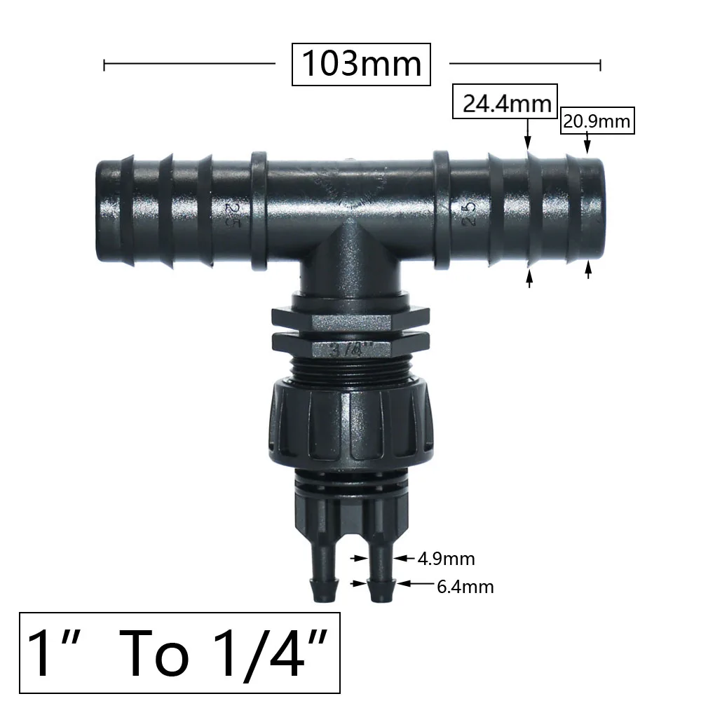 Conectores de lengüeta de manguera, adaptador de acoplamiento de tubería Pe para diámetro exterior 1/2, 16, 20 y 25mm, 3/4, 1/4, 1 \