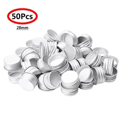 50pcs 24R/28R Small Premium Aluminium Fresh-keeping Lids Threaded Caps Lids Replacements for Borosilicate Glass Bottles