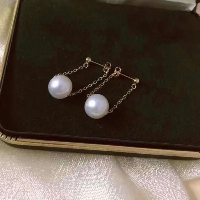 DIY Pearl Earrings Component Silver&Gold Color Dangle Earrings Fittings For 7-9mm Beads Making