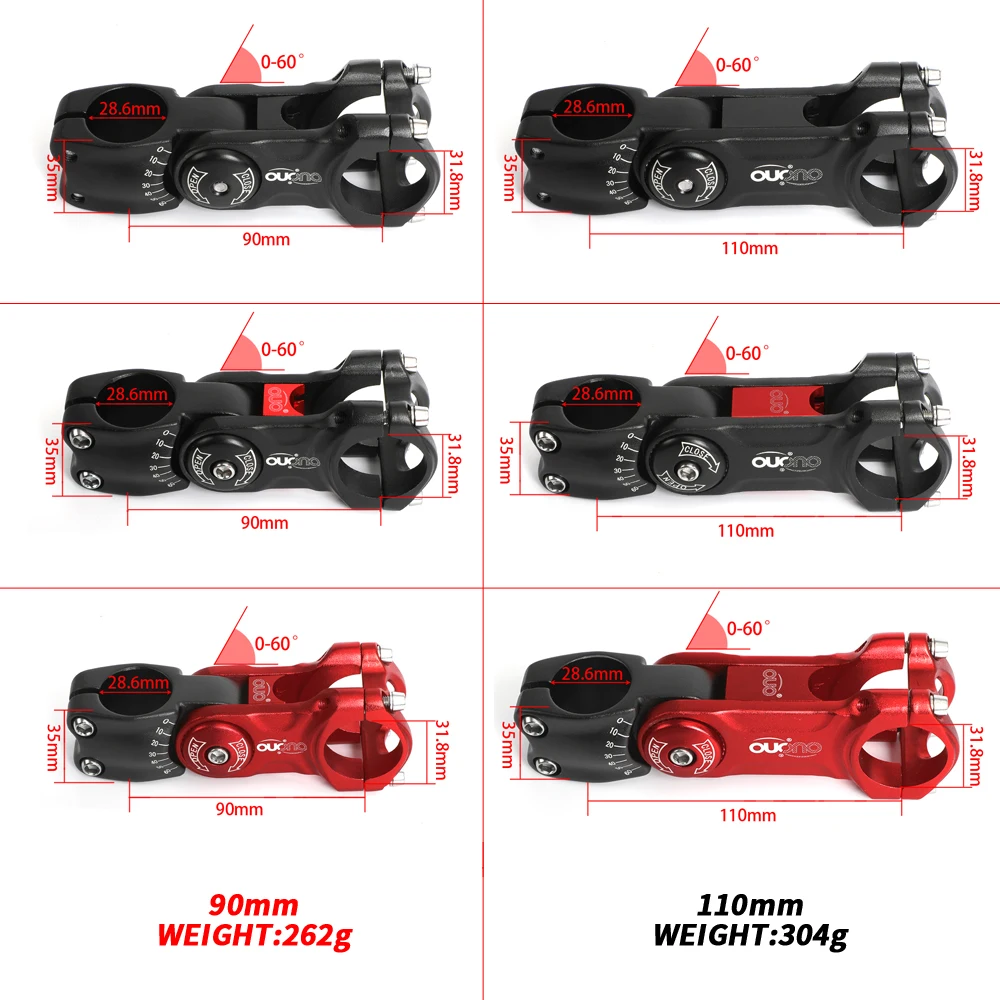 OUO قابل للتعديل دراجة الجذعية دراجة جبلية المقود موسع الدراجة الجبلية الجدول 0-60 درجة الوجبات الجاهزة 31.8 مللي متر الطريق الطاقة للدراجات #3
