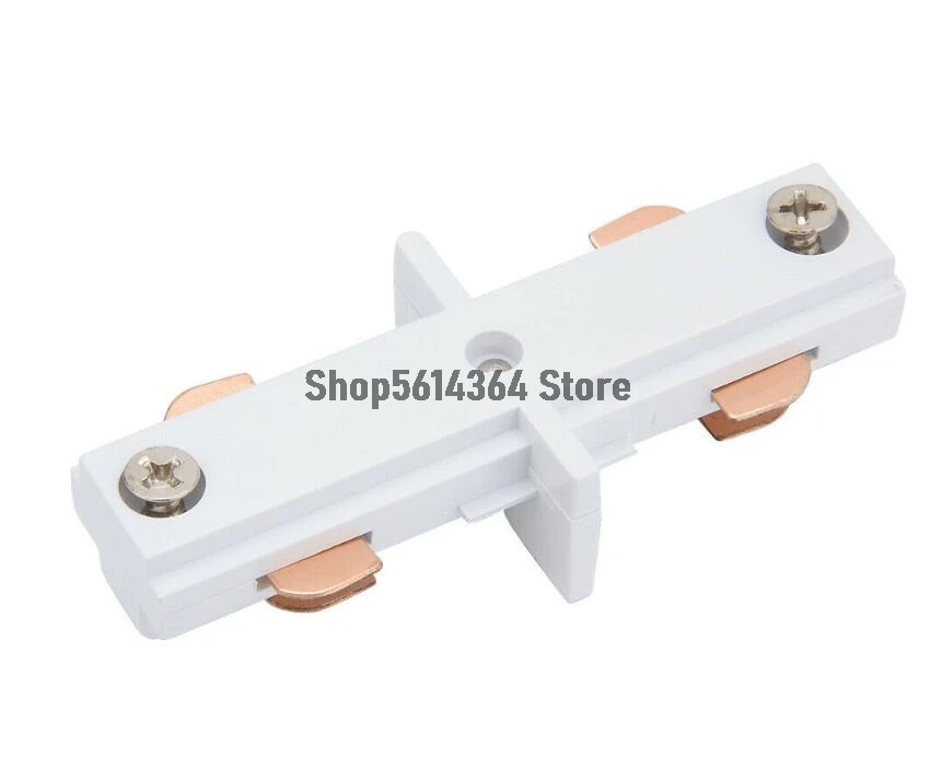 Mini Straight I Connector for 3-Wire Lighting Track Rail, White