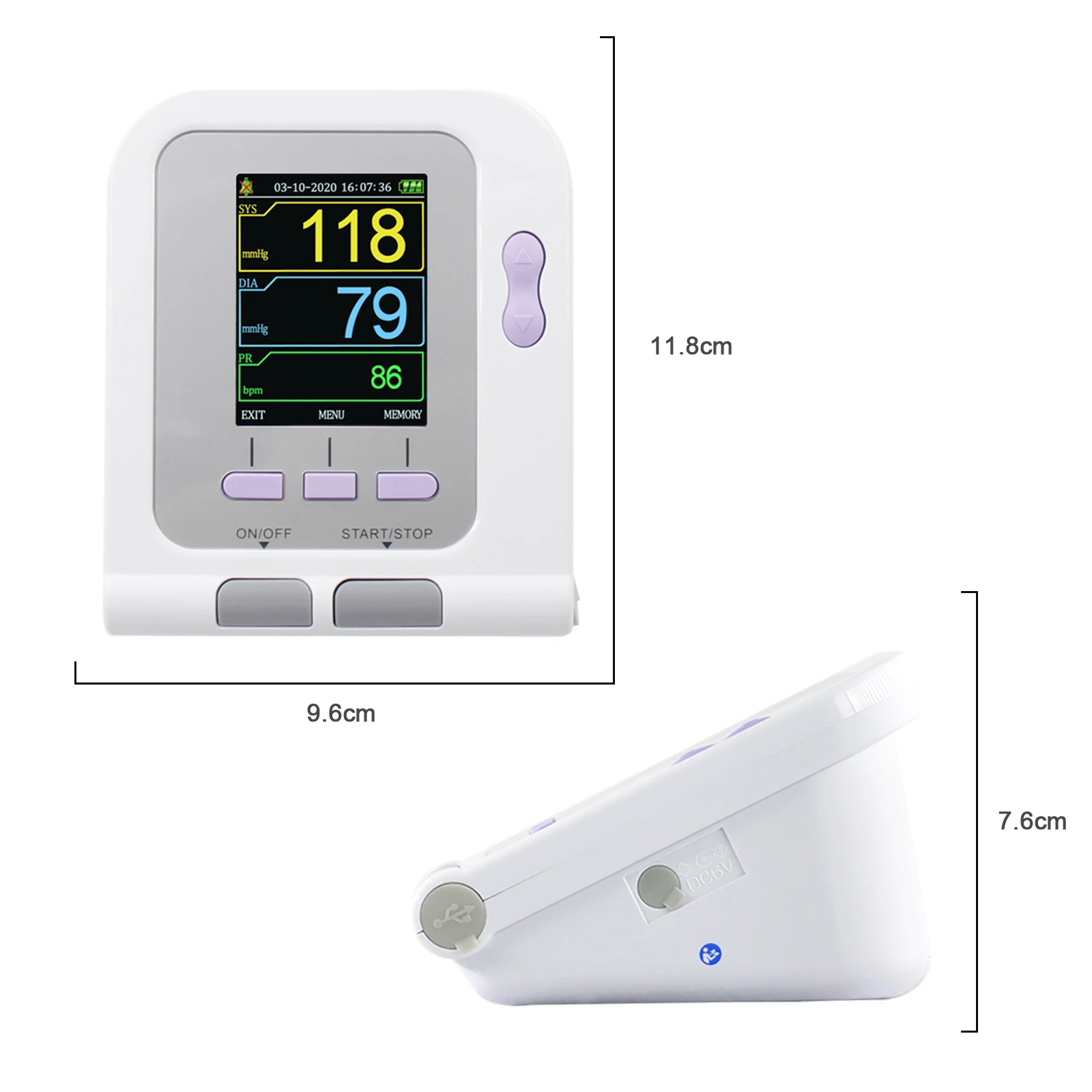 CONTEC Digital Blood Pressure Monitor Contec08A Adult SPO2 Probe 3 Cuffs PC Software Sphygmomanometer LCD Display Child Infant