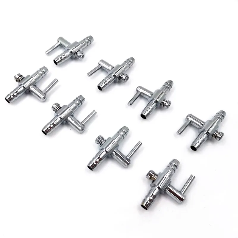 10pcs 4mm Stainless Steel Aquarium Tank Air Pump Air Flow Tube Pipe Line Control Valve Air Pump Accessories Wholesale