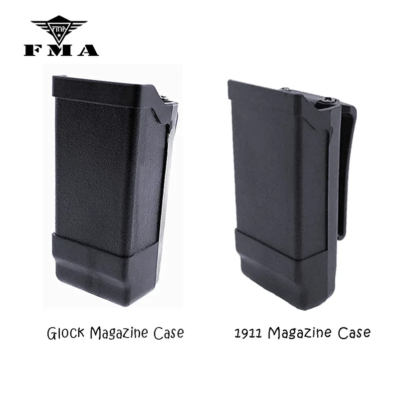 FMA Tactical Single Pistol Magazine Pouch Clip for 9mm To 45 Caliber GLOCK M9 P226 HK USP Airsoft Hunting Accessories