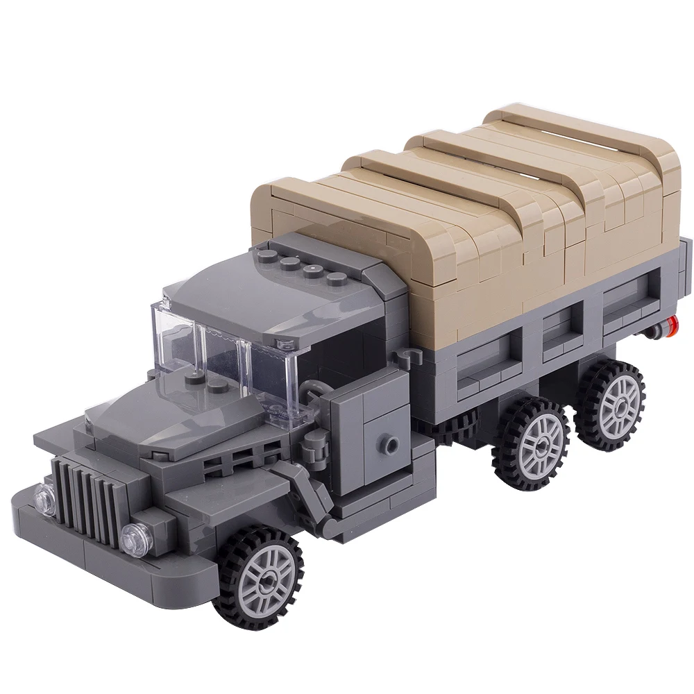 WW2 Military American Army Trucks Model Wheeled Building Blocks Jeep Loading Truck Minifigs Accessories Bricks Children Toys