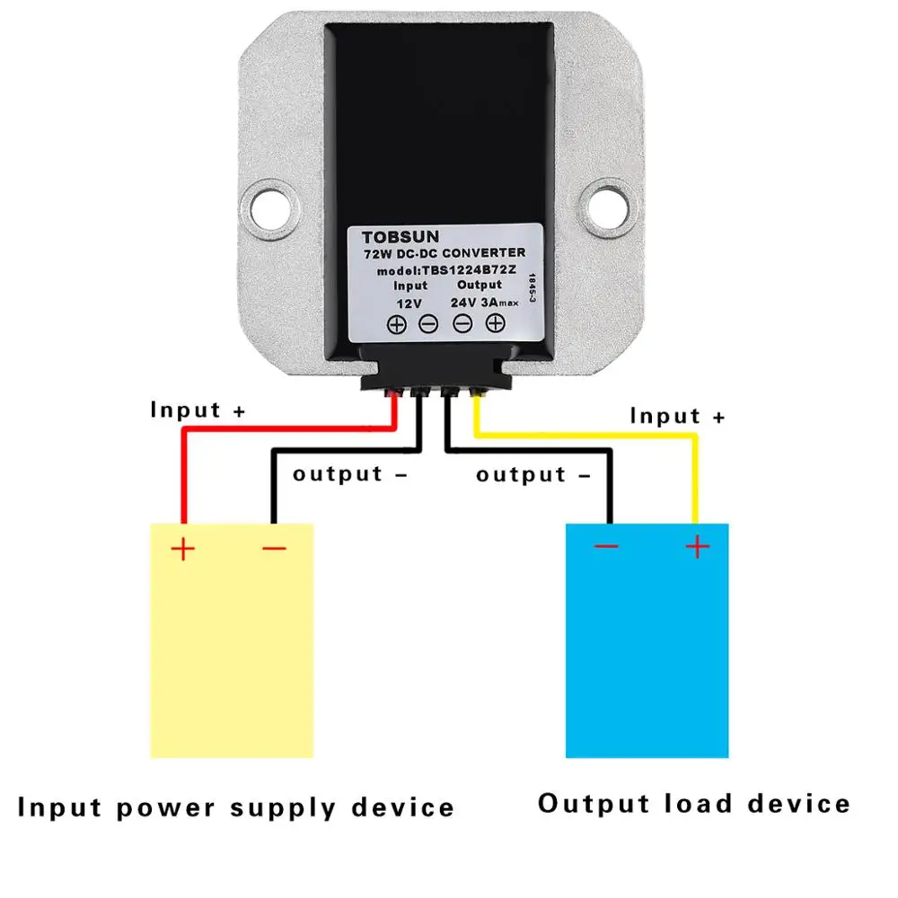 Regulador de tensão do transformador, DC DC Converter, Step Up Module, Fonte de alimentação à prova d'água para carro, LED, Solar, 12V a 24V, 3A, 72W