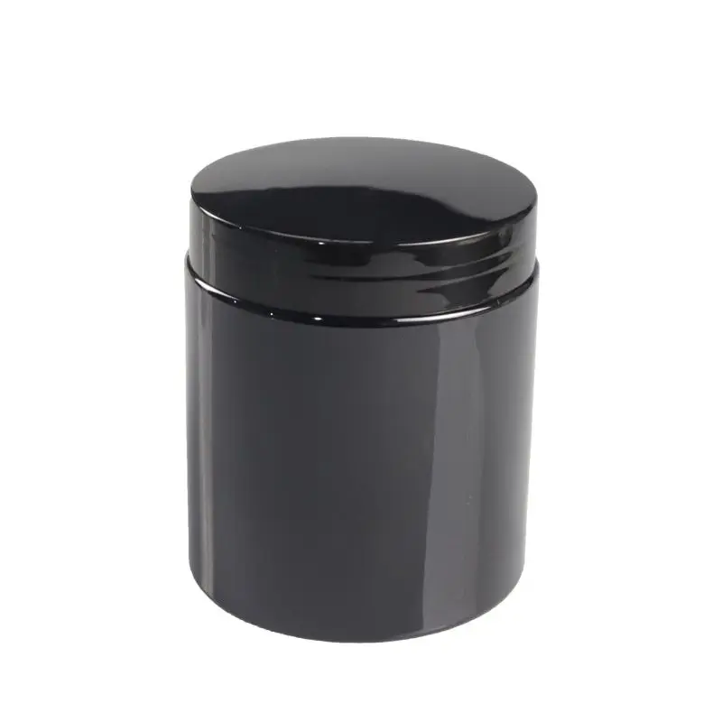 25 pcs/lot 250 ML Facial Mask Jar Empty Brilliant  Black Plastic Cosmetic Container Dia.71.5mm PET Body Cream Pot Hair Mask Jar