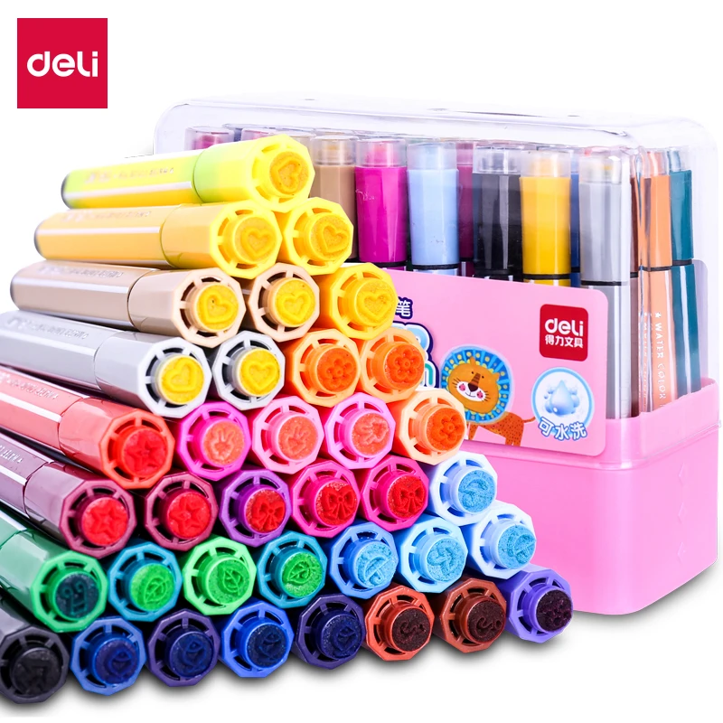 

Deli 70652 Water color Pen 12 colors 36 colors optionals Children's Kindergarten with Painting and Graffiti Paint pen