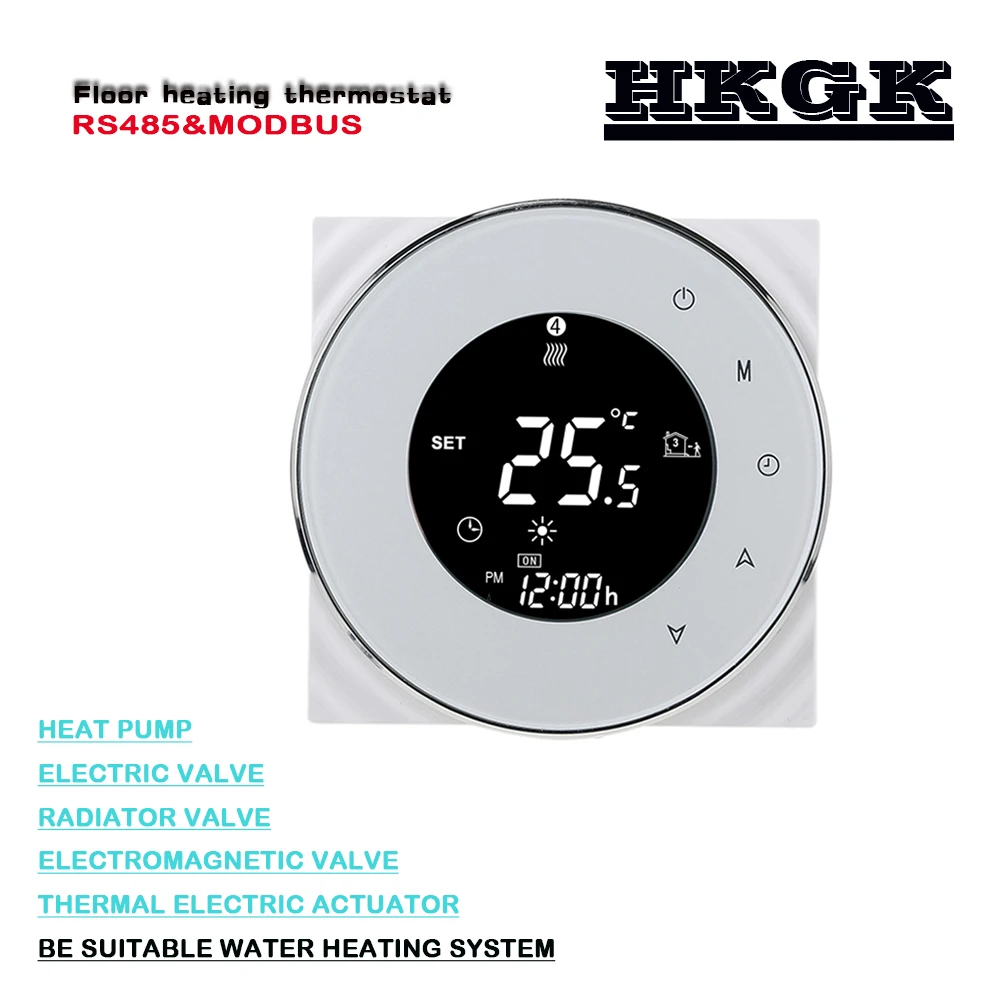 RS485 & Modbus floor heating thermostat，for control NO/NC,24VAC 95-240VAC optional