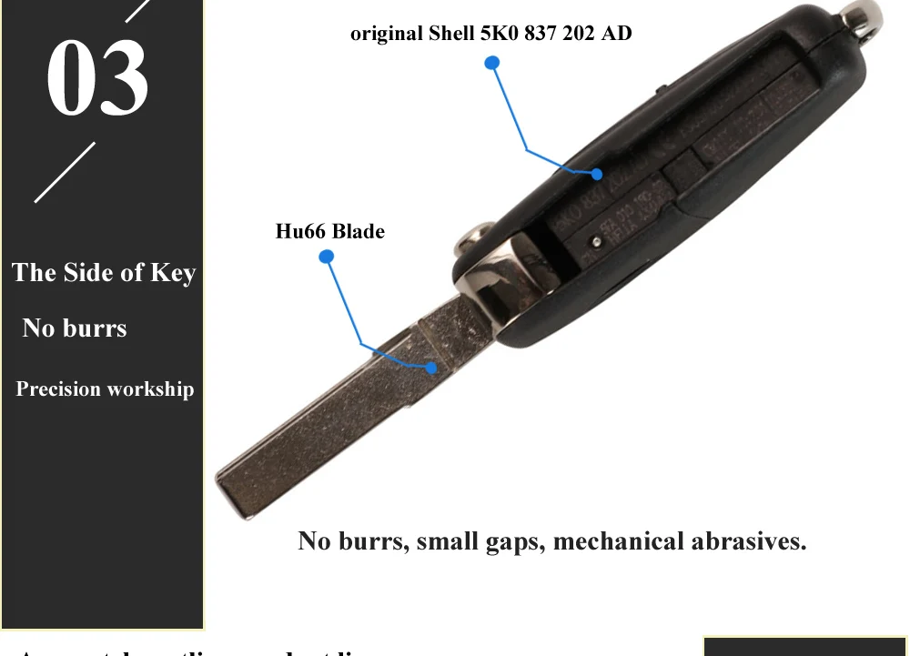 Jingyuqin 2 Tasten Flip Remote Auto schlüssel 7E0837202AD 434MHz für VOLKSWAGEN VW Amarok Transporter 2011-2016 ID48 chip 5K0 837202AD – Detail 8
