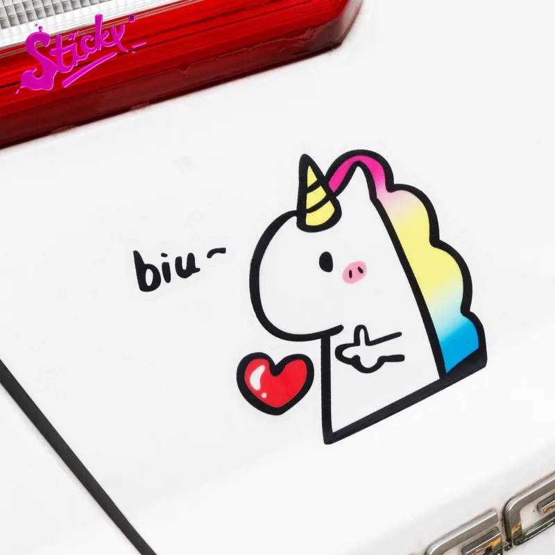 

STICKY Love Bullet Unicorn Dinosaur Cute Car Stickers Cartoon Auto Decal Window Laptop Trunk Guitar PVC Vinyl Stickers