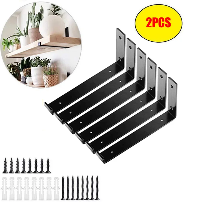 

2Pcs Heavy Duty Wooden Wall Mounting Iron Shelf Support Goods Shelves Bookshelf Rod Holder Furniture Hadron Accessories Stanley