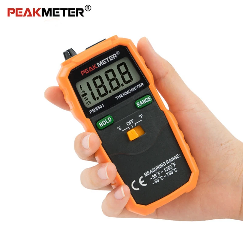 

PEAKMETER PM6501 Digital Thermometer -50~750C Degree Professional LCD Display Wireless K Type Temperature Meter Thermocouple