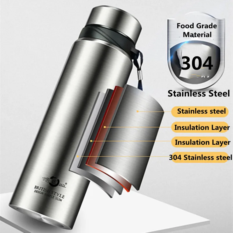 1L Thermos For Tea Vacuum Flasks Temperature Display Smart Stainless Steel Thermal Water Bottle Keep Hot Cold Insulated Bottle