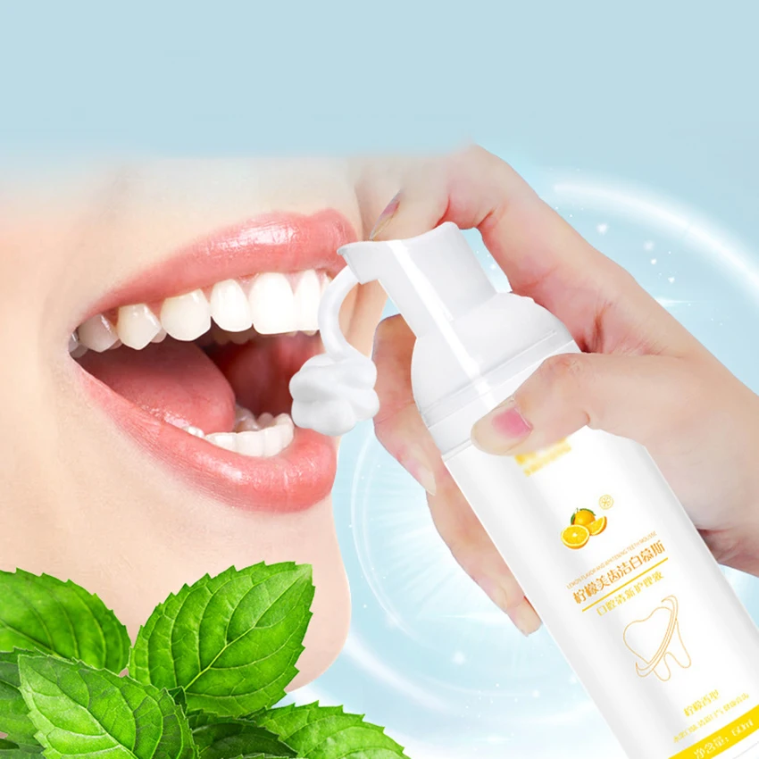 Dentifricio in schiuma per bambini con aroma di limone/menta, dentifricio in schiuma per spazzolino elettrico, 60ml per la pulizia e il miglioramento dei denti