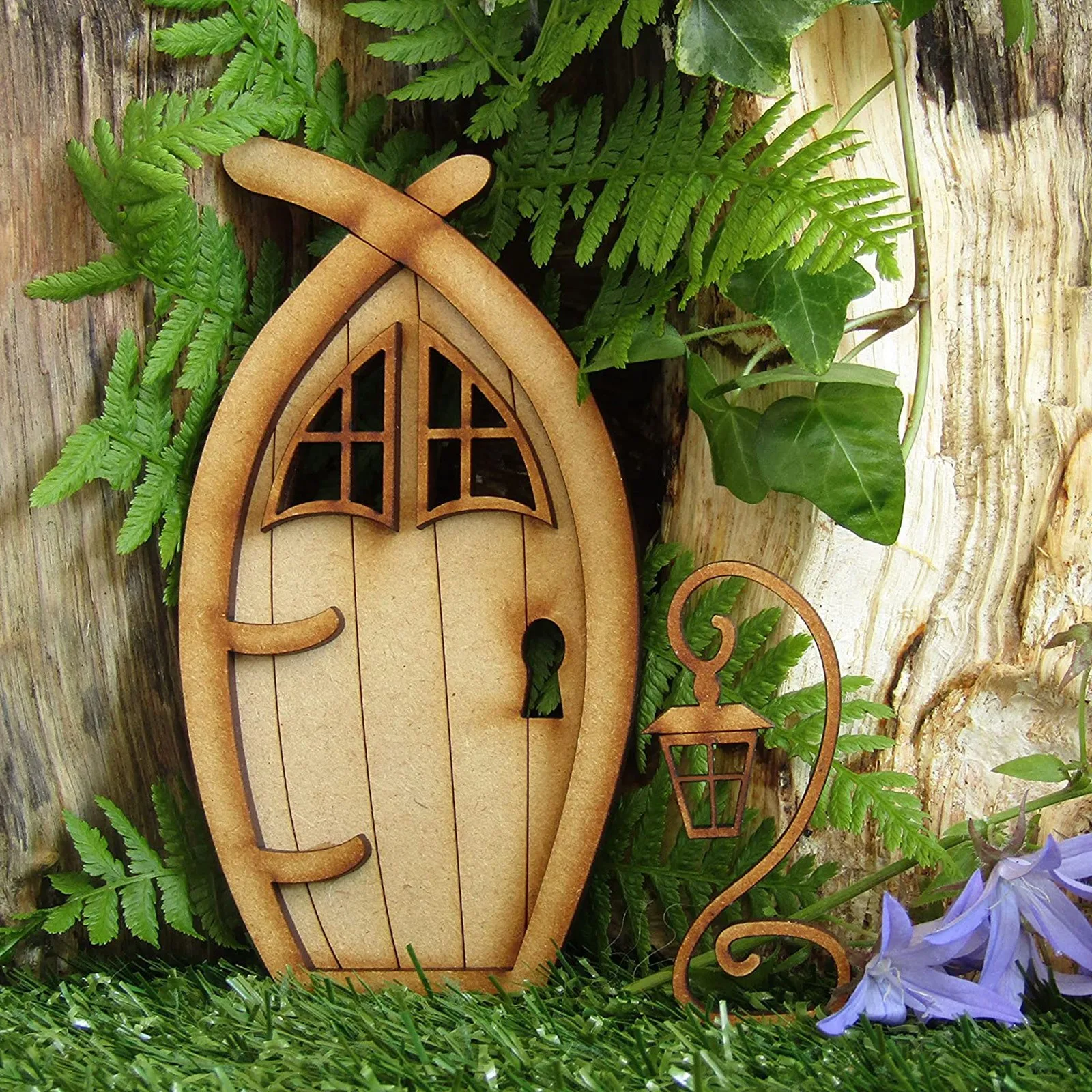 3D Garden Fairy Gnome Elf Home Miniature Figurines Window Door Christmas Garden Ornaments Art Sculpture Tree House Door Statue