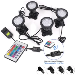 RGB LED światło podwodne IP68 wodoodporna lampa do akwarium 36leds punkt krajobrazowy światło do basenu zbiornik fontanny staw woda