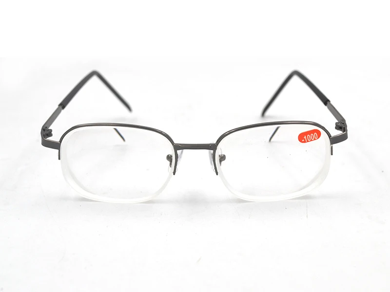 Tinggi Dioptri Paruh Logam Bingkai Unisex Mata Ayam Miopia Kacamata Bingkai Setengah Paduan Rabun Jauh Pandangan Gafas-6.0 untuk -10 A1