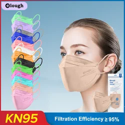 Elough-FFP2 Máscara facial KN95 reutilizável para adultos, respirador de peixe, FFP2, descartável, CE, KN 95