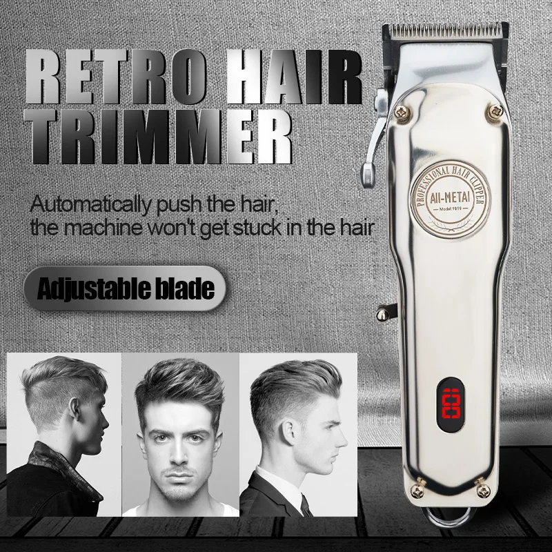 All-metal barber hair clipper professional electric hair trimmer men cordless hair cutter machine hair cut magic rechargeable