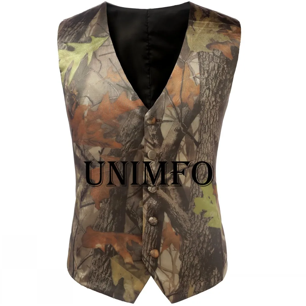 

Camo Groom vests Country Wedding Party for Men Attire Groomsmen Vest Prom Waistcoat Hunter Real Image