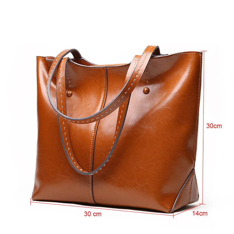 Cow Genuine Leather Handbags Big Shoulder Bags Ladies Totes Hand Bag Famous Brand Bags For Women 2022 New Luxury Handbags Black