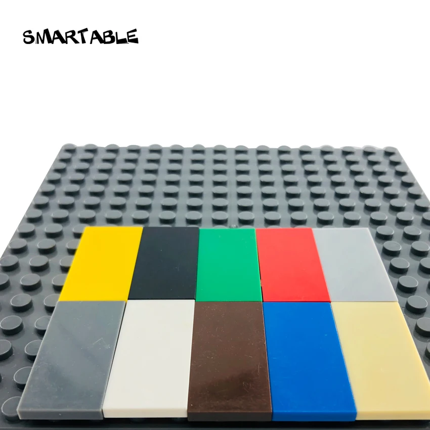 Smartable Bulk Tile 2x4 with Groove Flat Studs Building Blocks MOC Parts Toy For Kids Compatible Major Brands 87079 500pcs/lot