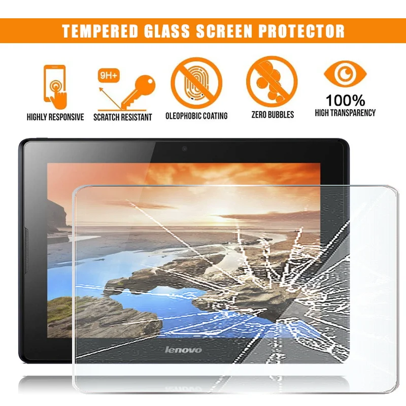 

For Lenovo A10-70 A7600 Tablet Tempered Glass Screen Protector Premium Scratch Resistant Anti-fingerprint HD Clear Film Cover