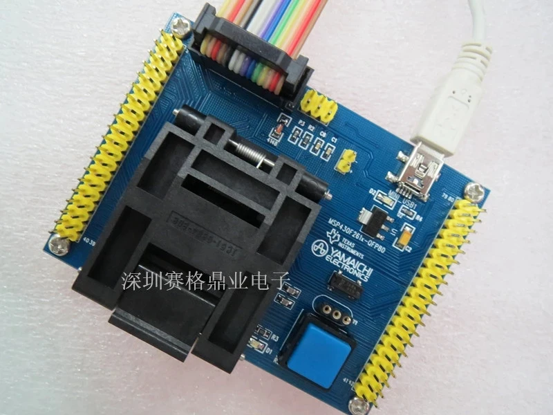 Original TI IC Test Seat MSP430F261X Burning Programm MSP430F261x Socket Adapte QFP80