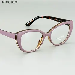 Pixcico 45677 Cat Eye Glasses Frames Women Optical Fashion Computer Glasses Customized prescription glasses