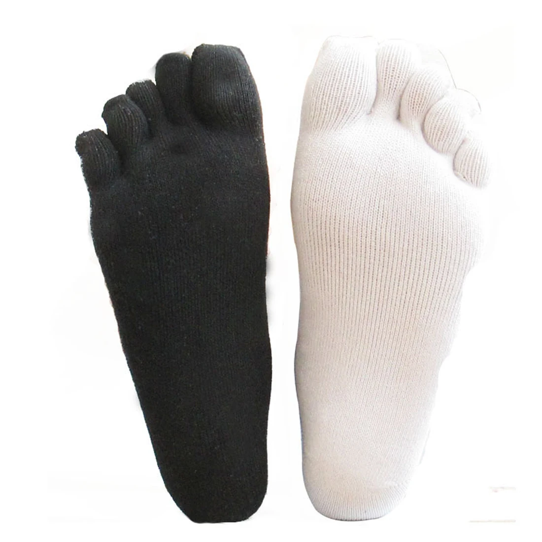 Calcetines de algodón transpirables para hombre y mujer, medias de cinco dedos para deportes, correr, Color sólido, negro, blanco, gris, azul, café, caqui