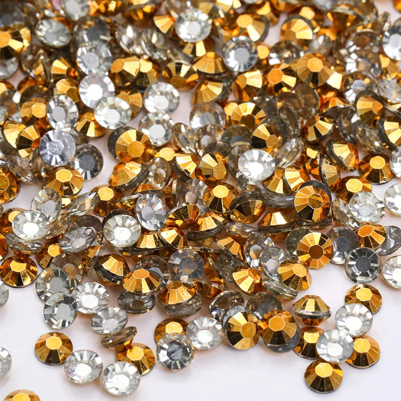 2/3/4/5/6mm Resin Rhinestones Flatback Bulk Gold Glitter Nails Art Loose Gemstones Cheap Cabochon Ab Crystals NonHotfix Strass