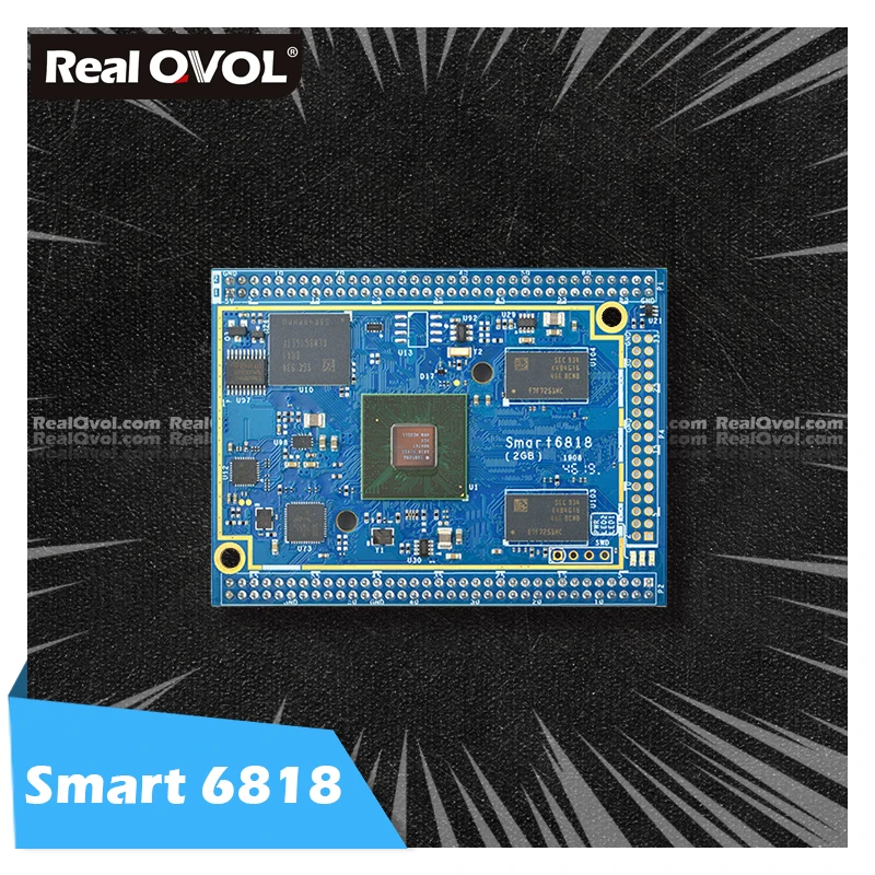 RealQvol FriendlyELEC Smart6818 CPU board S5P6818 Cortex-A53 2GB RAM 8GB/16GB eMMC integrated Gbps Ethernet audio jack Android