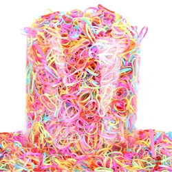 1000pcs/bag Colorful Rings Hairband Rope Silicone Ponytail Holder Rubber Band Scrunchies Tie Gum Girls Hair Accessories