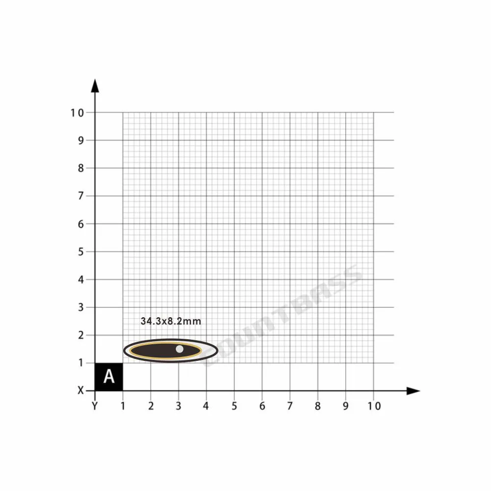 Countbass 100pcs 2D 레이저 홀로그램 낚시 미끼 눈 34.3x8.2mm 긴 금속 지그 용 낚시 액세서리
