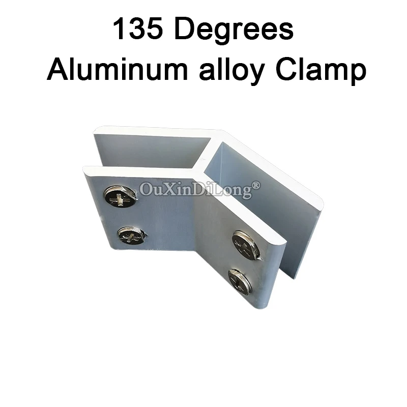 

10PCS 135 Degrees Glass Clamp 6-12mm Glass Board Double Sides Aluminum Glass Clamps Shelves Support Bracket Clips Black GF394