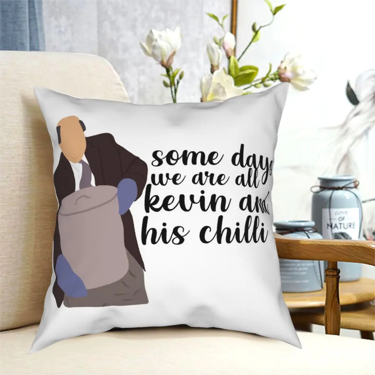 Kevins Chilli Sticker Square Pillowcase Polyester Pattern Zipper Decor Room Cushion Cover