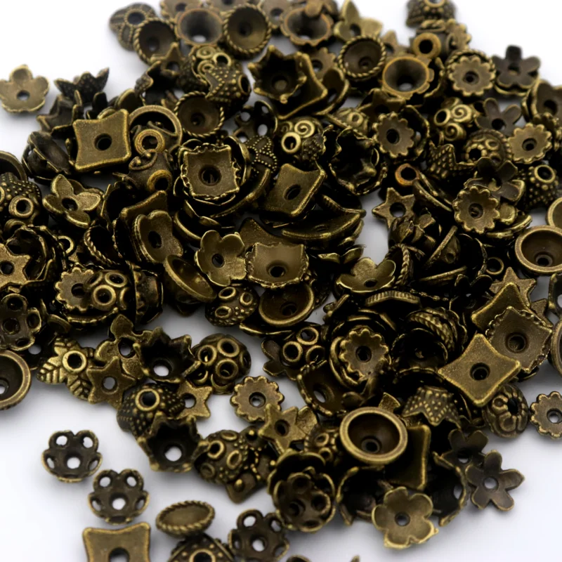 200 teile/paket Antike Silber Unebene Gemischte Größen Perlen Kappen Für Schmuck Machen Kleine Perle Ende DIY Handgemachten Schmuck Zubehör – Detail 4