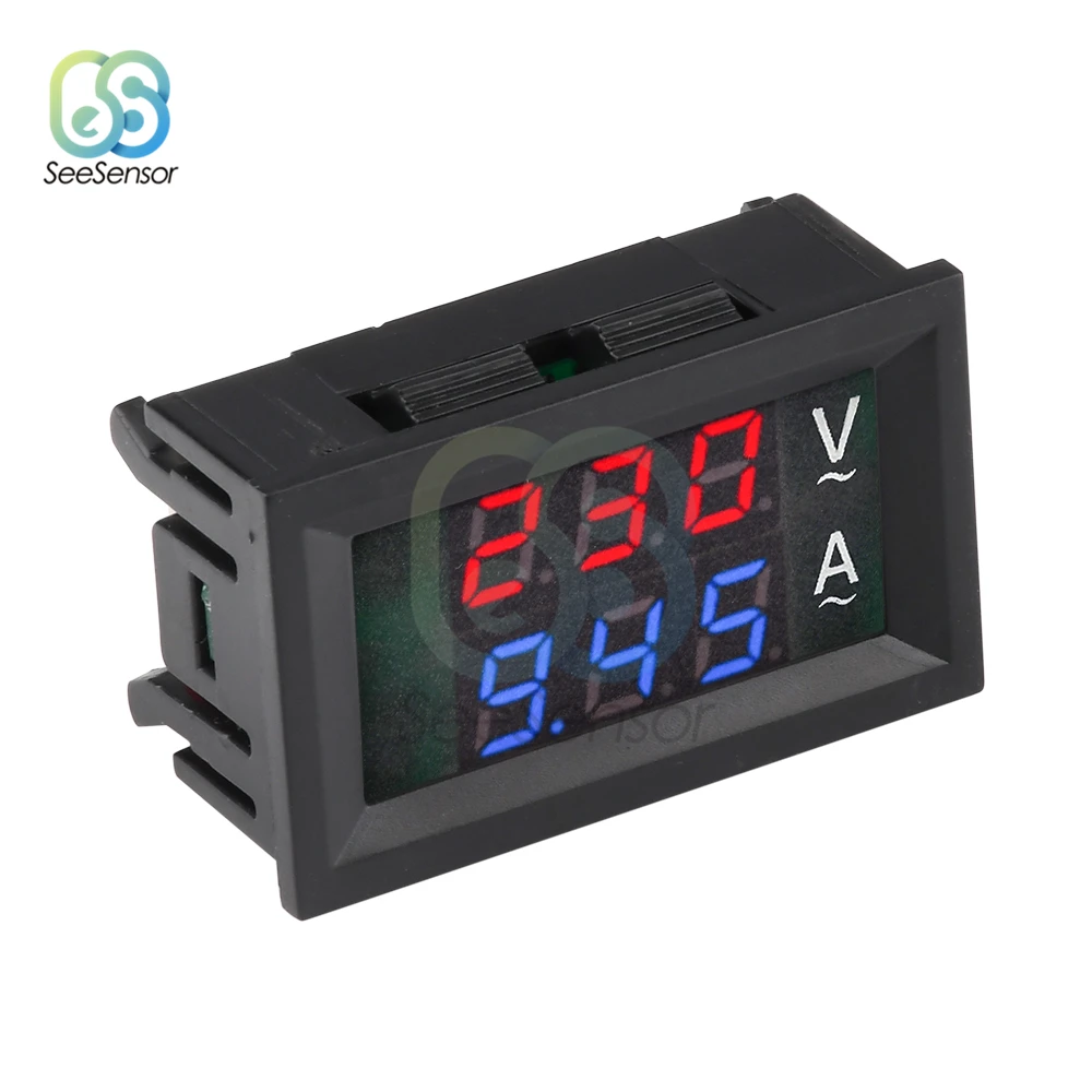 0.56\'\' AC 60-500V 220V 10A 50A 100A Digital LED Voltmeter Ammeter Voltage Current Meter Tester Detector Current Transformer