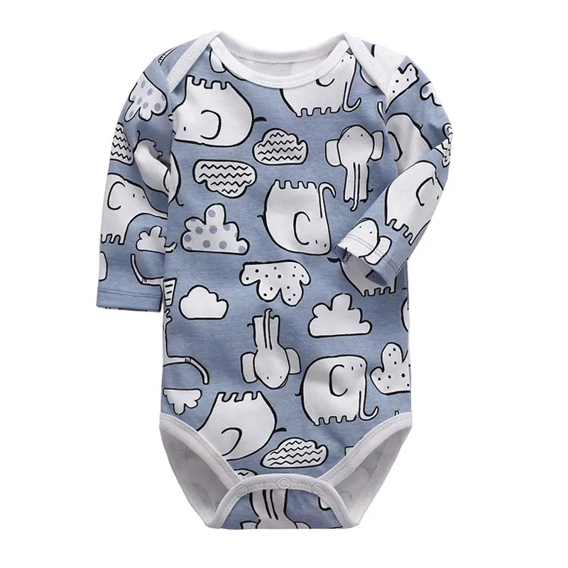 Yenidoğan bebek sevimli pamuklu uzun kollu tişört Unisex Bebe erkek kız Bodysuit bebek giyim Leotard vücut Tops