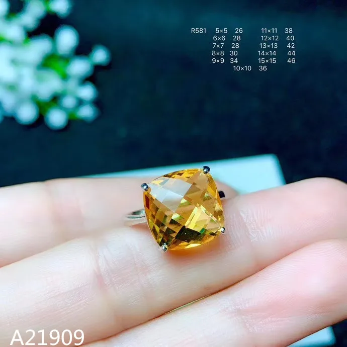 

KJJEAXCMY fine jewelry 925 sterling silver inlaid natural citrine female ring support detection luxury