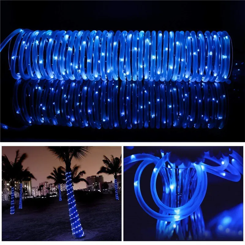 LED Tube String Lights 20M 30M 40M Outdoor Christmas Rope Light Copper Wire Fairy Light Festoon for DIY Garden Fence Party Decor