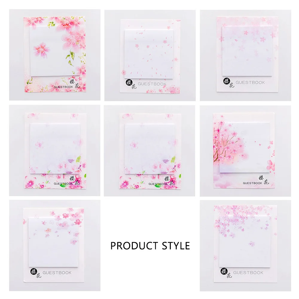 Umitive 1pcs 30 Sheets/pad Japanese Cherry Blossoms Self-Adhesive Sticky Note Notepads Posted Writing Memo Pads Random Color