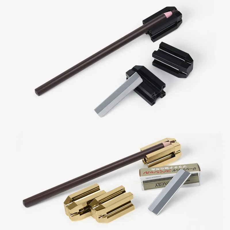 1pc Gold/Black Eyebrow Pencil Sharpener Knife Sharpening / Drawing Line Eyebrow Pencil Base Eyebrow Makeup Tattoo Tools