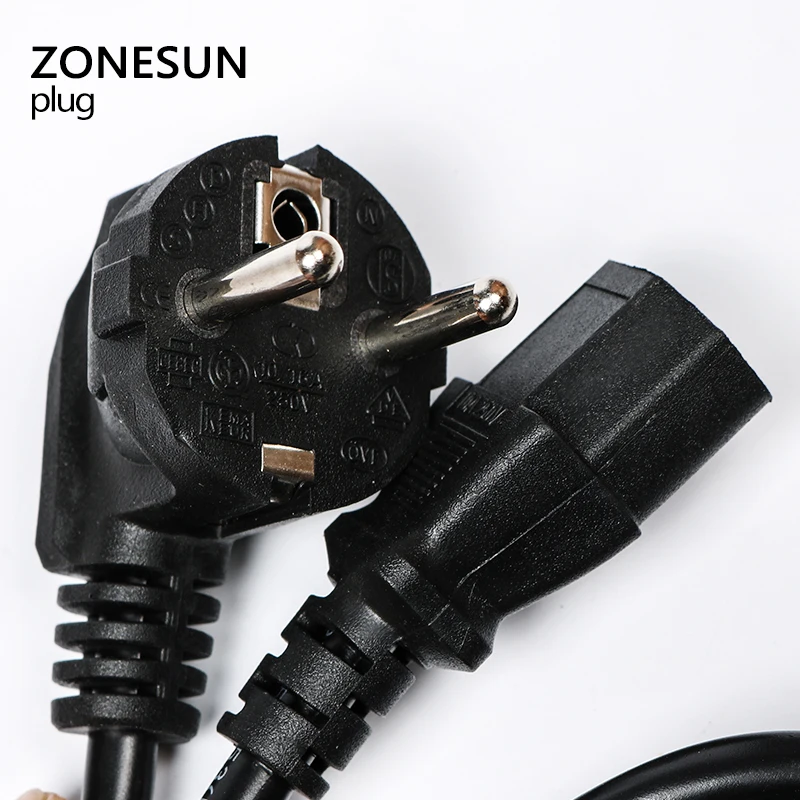 ZONESUN-Adaptador de enchufe Universal EU GER AU CHN, toma de corriente europea, alemana, australiana, China, para máquina de llenado eléctrico