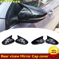 2x Carbon Look Side Wing Mirror Cover For VW For Volkswagen Golf 6 MK6 GTI GTD 2009-2013 Side Rear View Mirror Cap Cover