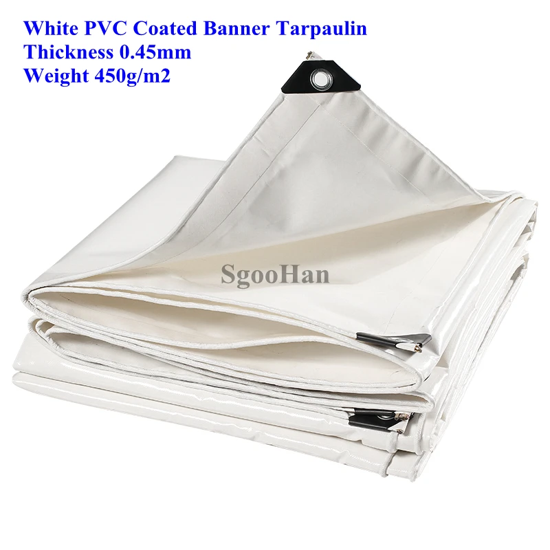 

White Rainproof Cloth PVC Coated Banner Tarpaulin Oilcloth Outdoor Awning Waterproof Oxford Cloth Shade Sail Shelter Repair Tape