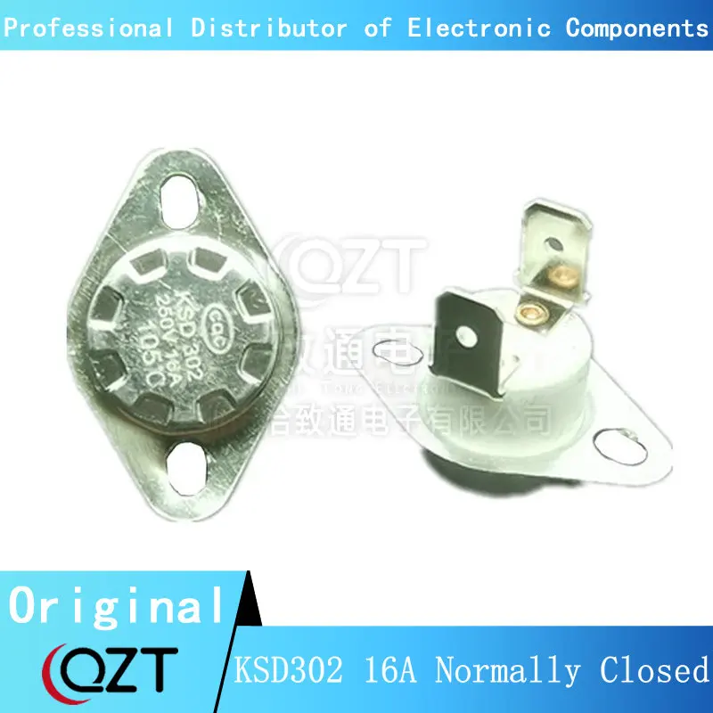 10PCS Bimetal Thermostat KSD302 Normally closed 40C-300C Ceramics 16A250V 40C 45C 50C 120C 130C 90C 95C 180C 250C 300C degrees