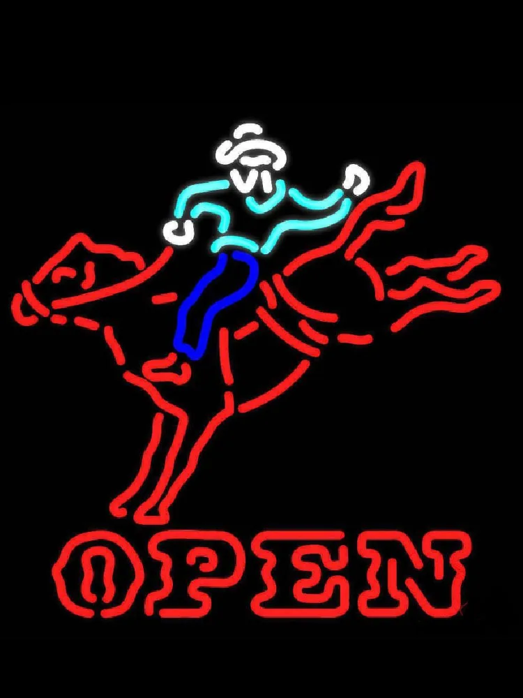 

Neon Sign Horse Riding Open Glass Tube Sports neon sign Beer Bar Pub Handcraft neon signs restaurant custom Iconic Sign Art